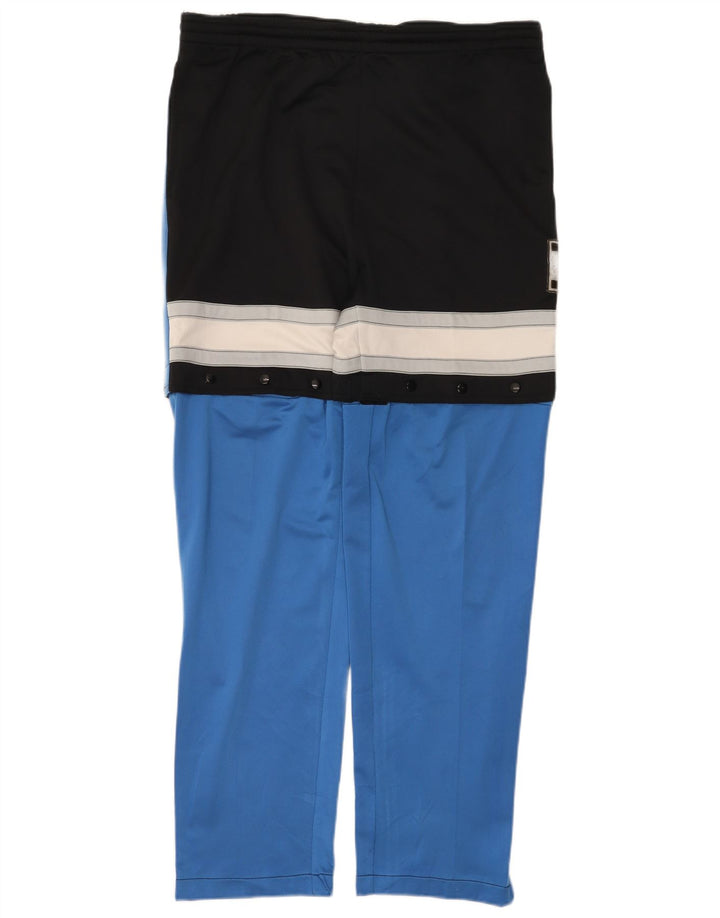 Calça de treino masculina vintage com bloco grande azul colorido