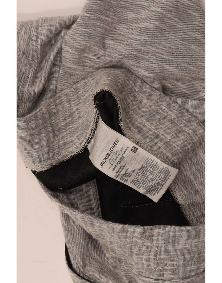 Shorts esportivos masculinos Jack & Jones, algodão manchado cinza médio