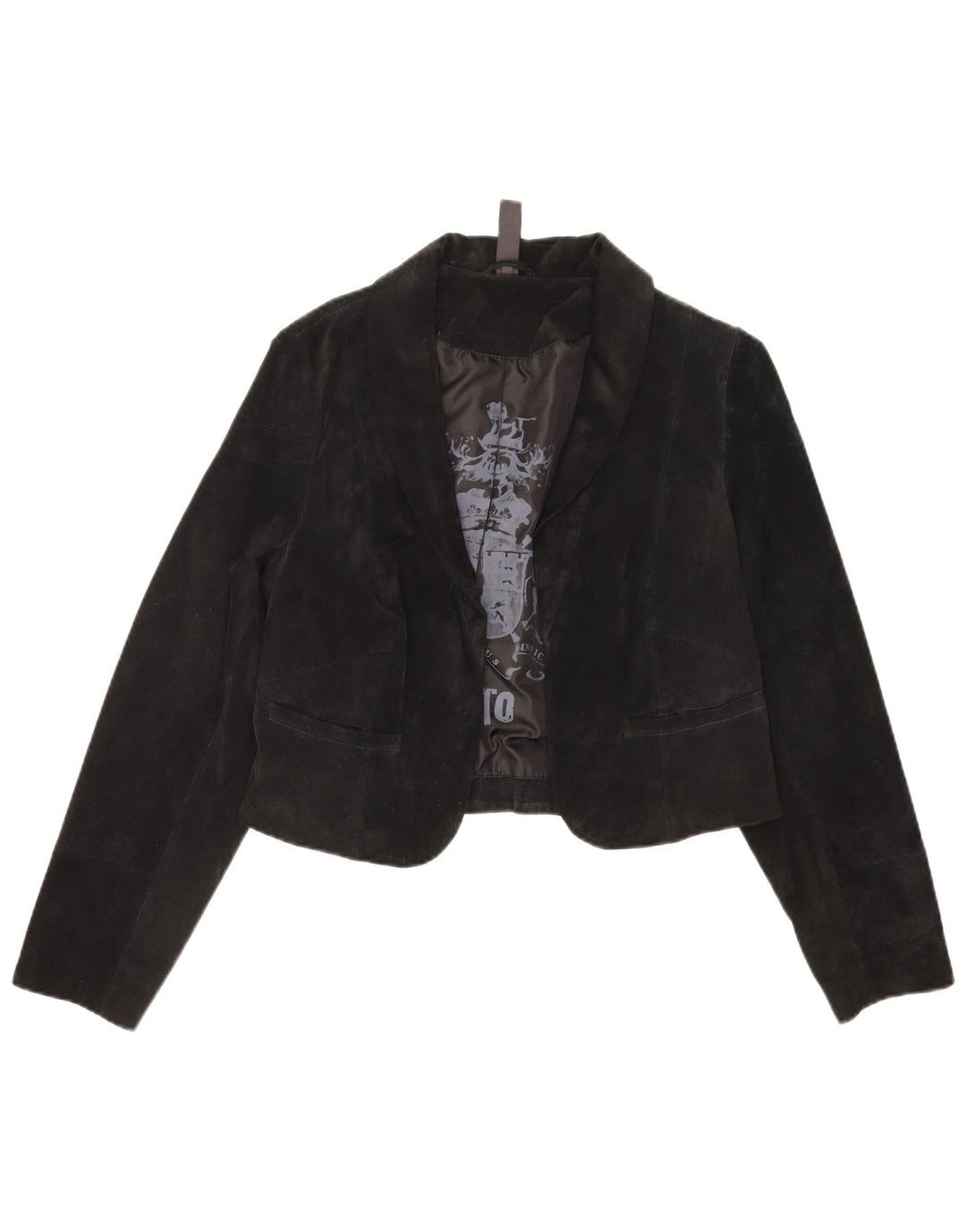 Jaqueta Bolero feminina vintage de camurça IT 40 pequena preta