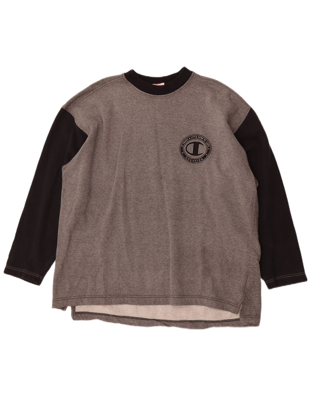 Champion moletom masculino jumper XL cinza colorblock algodão