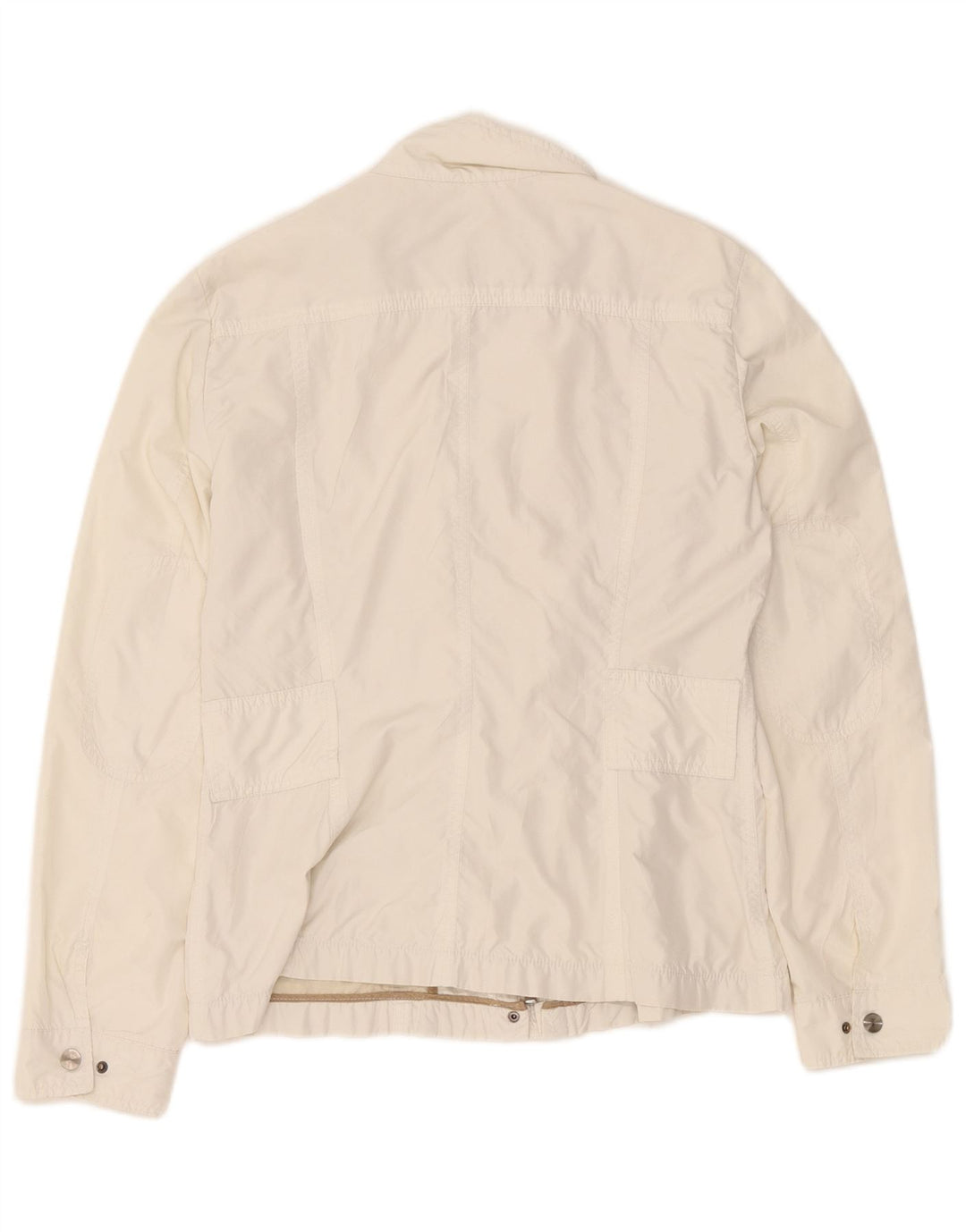 Jaqueta utilitária feminina Zara UK 14 grande poliéster branco