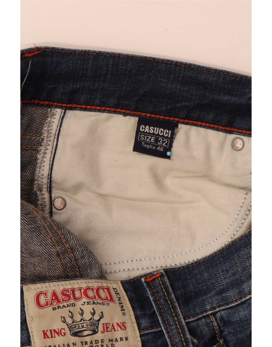 Casucci Calça Jeans Reta Masculina W32 L31 Azul Algodão