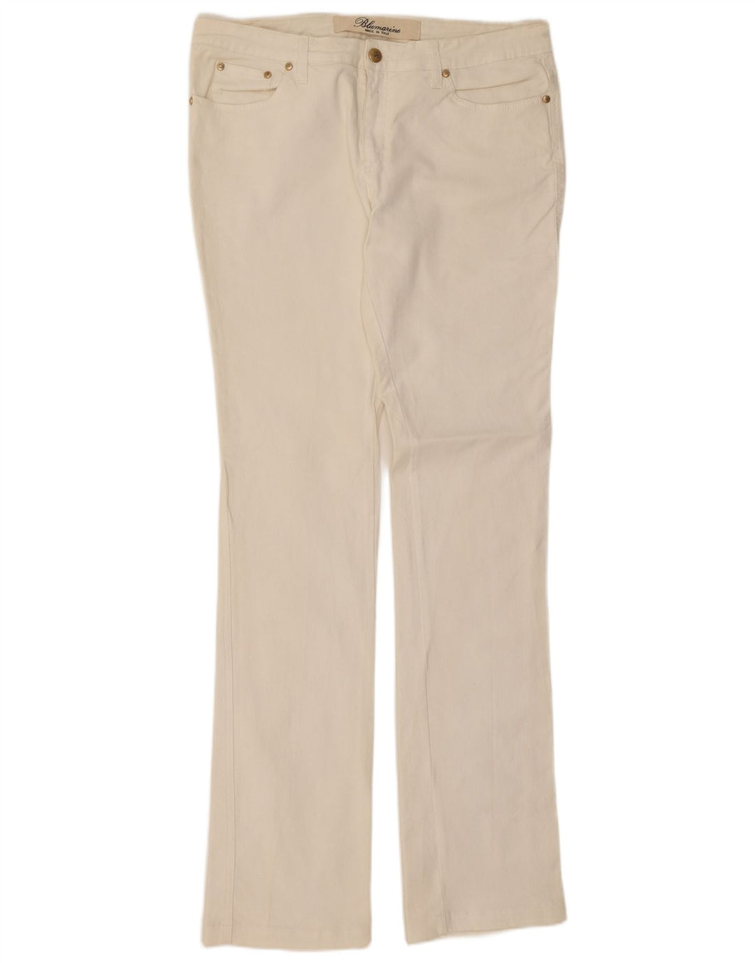 Blumarine Jeans feminino slim bootcut W30 L35 algodão branco
