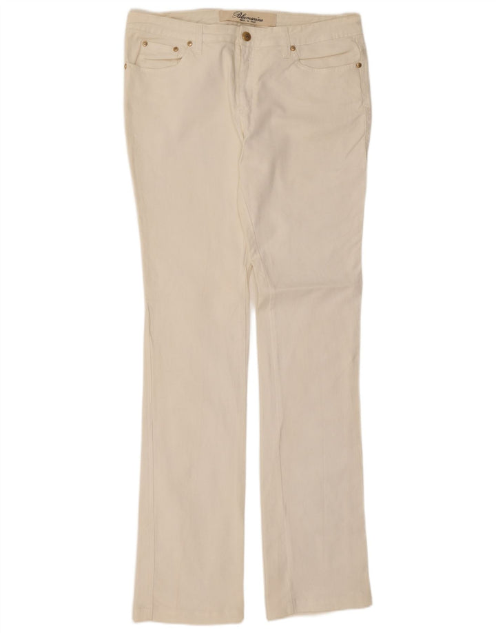 Blumarine Jeans feminino slim bootcut W30 L35 algodão branco