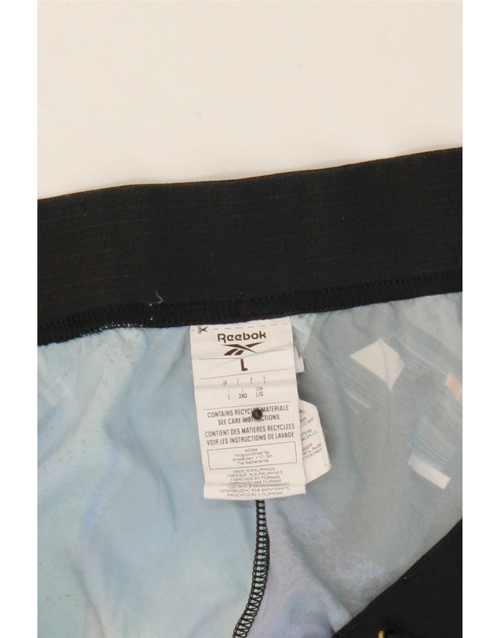 Shorts de natação masculinos Reebok Graphic grande azul colorblock poliéster
