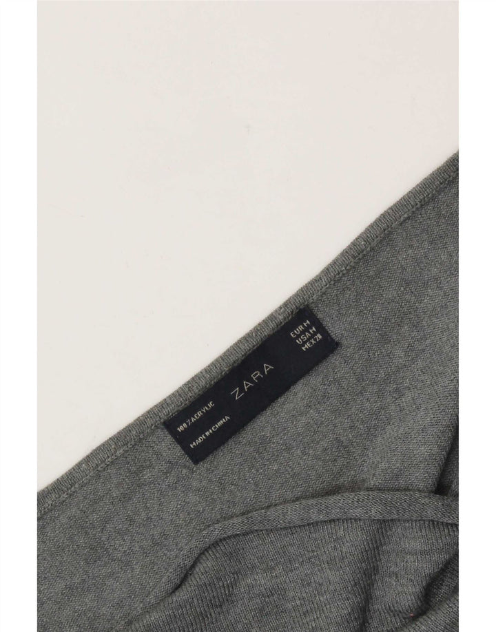 Blusa feminina Zara UK 14 cinza médio acrílico