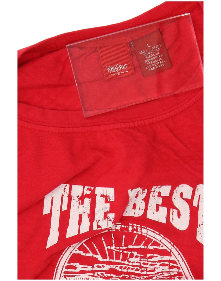 MOSSIMO Top gráfico feminino de manga comprida Reino Unido 16 grande algodão vermelho