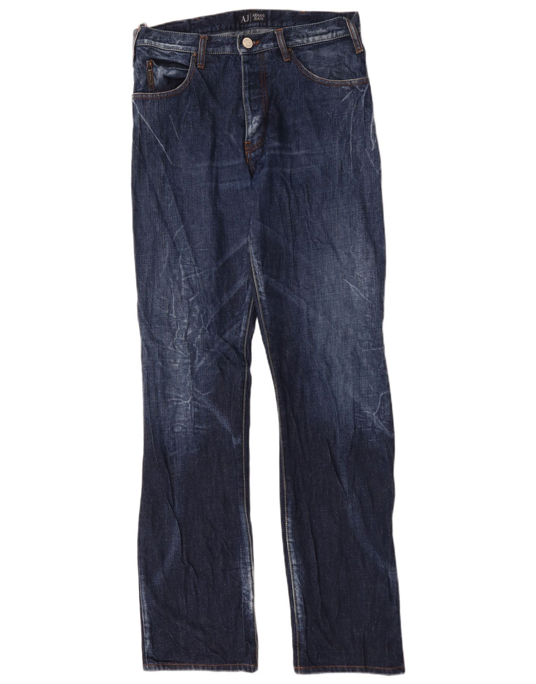 Armani Calça jeans reta masculina W32 L35 azul marinho
