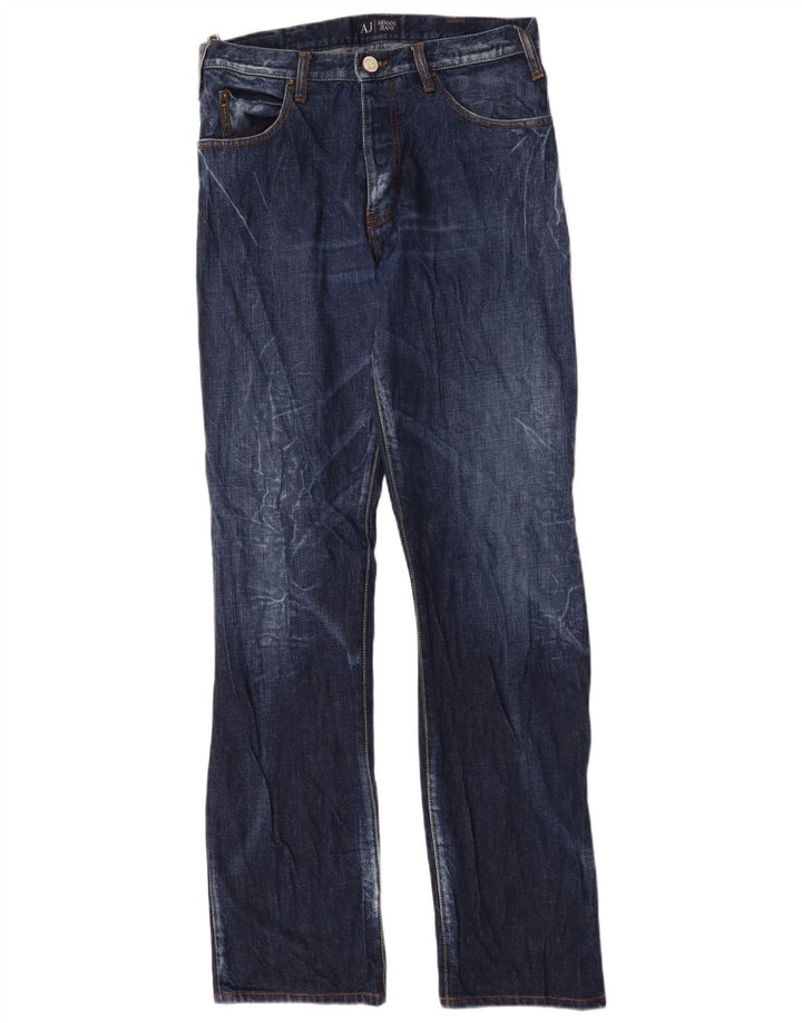 Armani Calça jeans reta masculina W32 L35 azul marinho