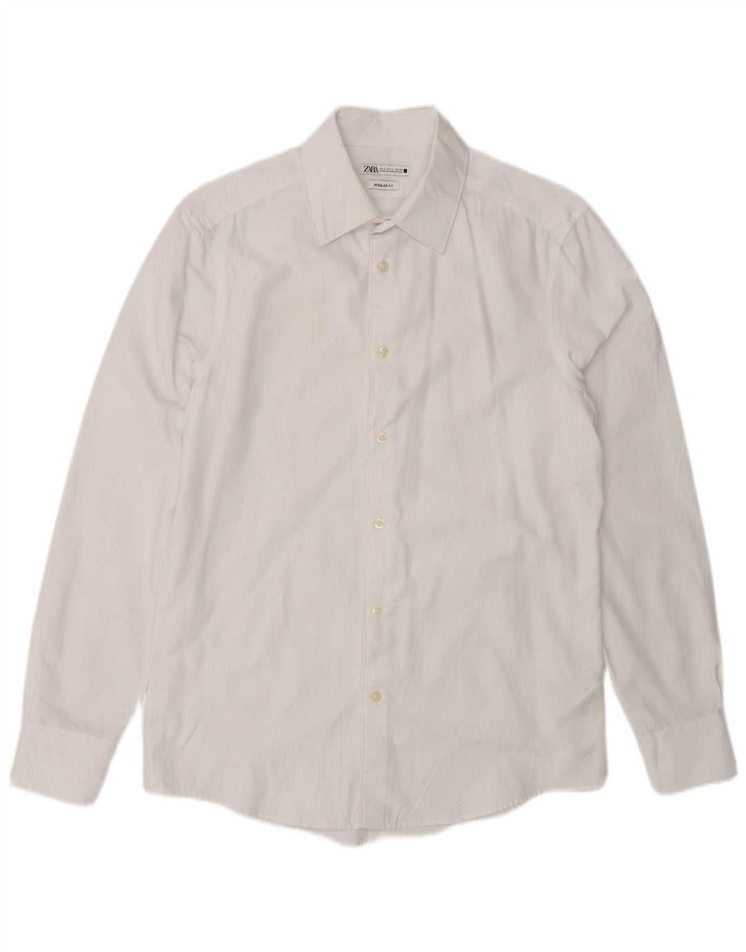 Camisa masculina regular fit ZARA pequena algodão branco