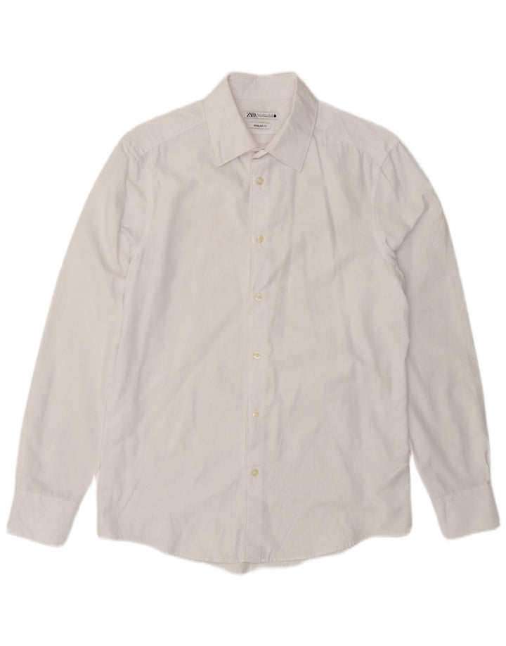 Camisa masculina regular fit ZARA pequena algodão branco