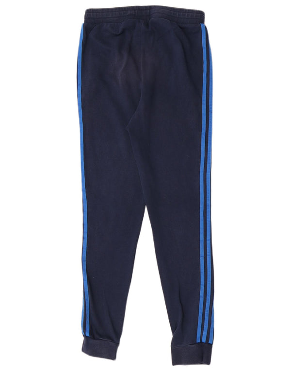 Adidas meninos calças de treino joggers 13-14 anos azul marinho algodão