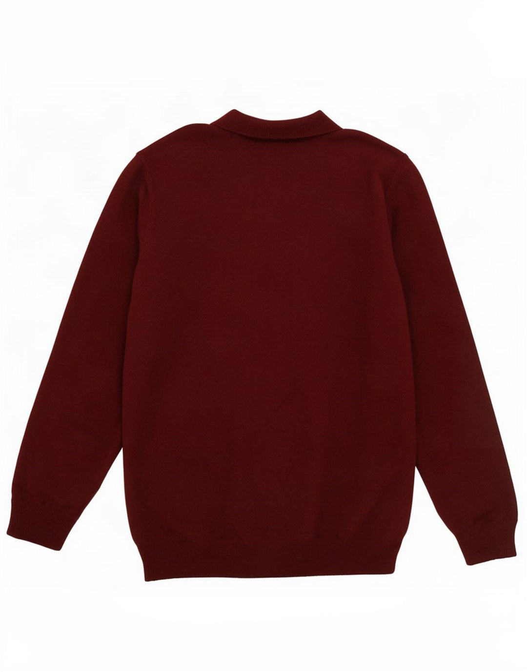 Suéter masculino Massimo Dutti com gola polo, grande lã cor de vinho