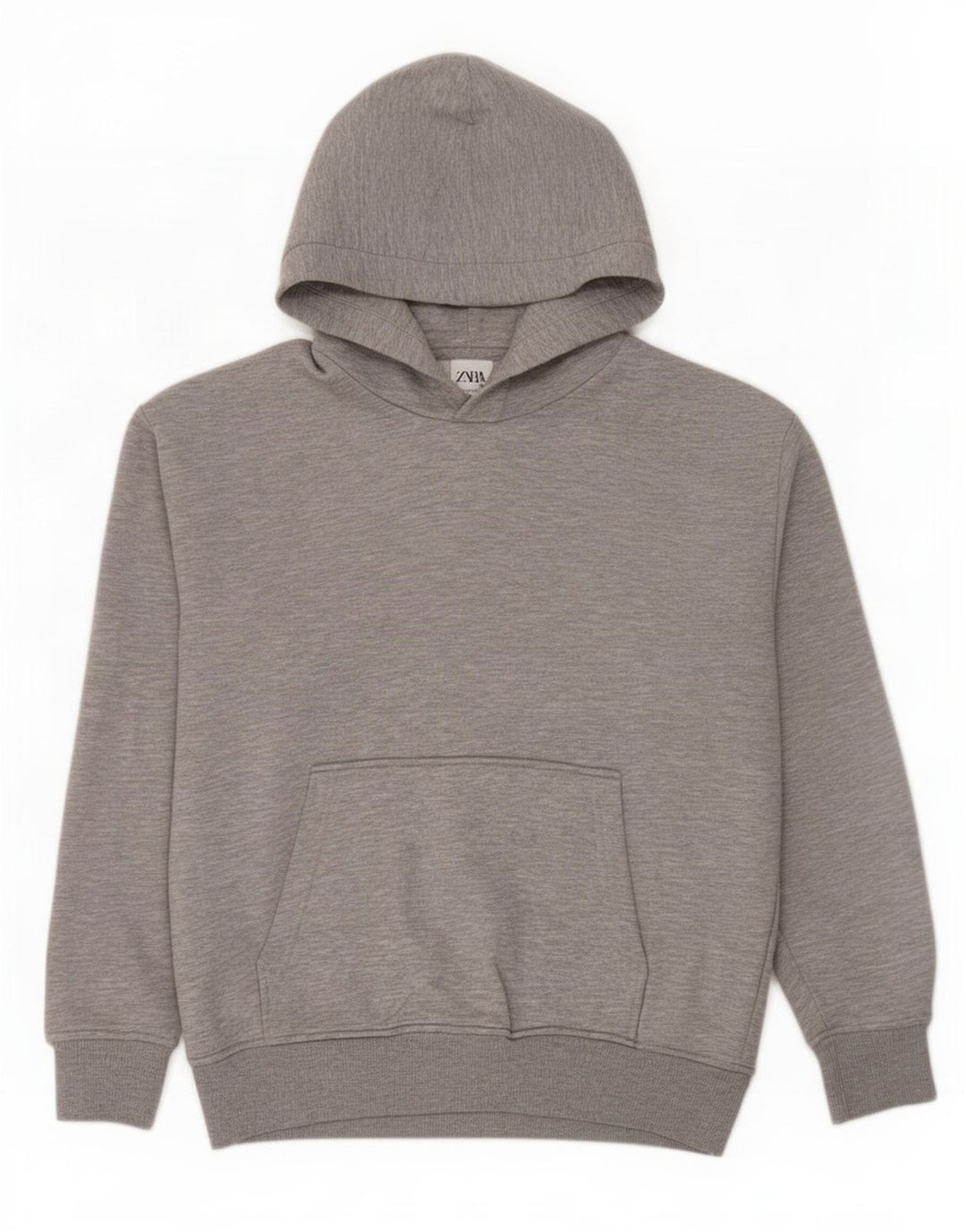Zara Mens Hoodie Jumper Médio Cinza Poliéster