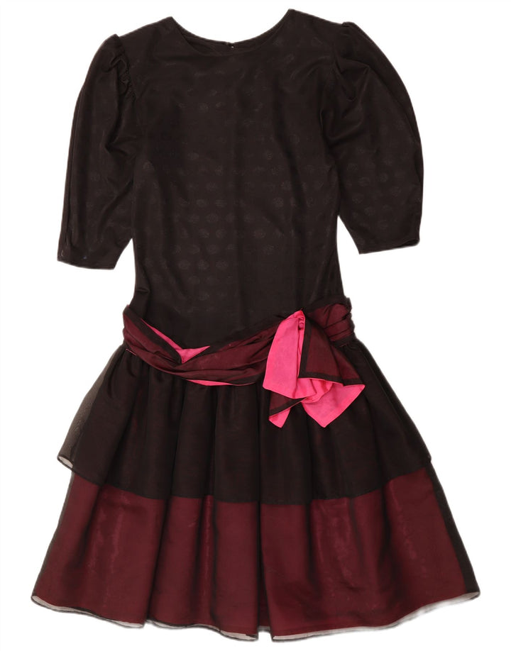 YESSICA Vestido feminino em camadas EU 36 pequeno preto colorblock poliéster