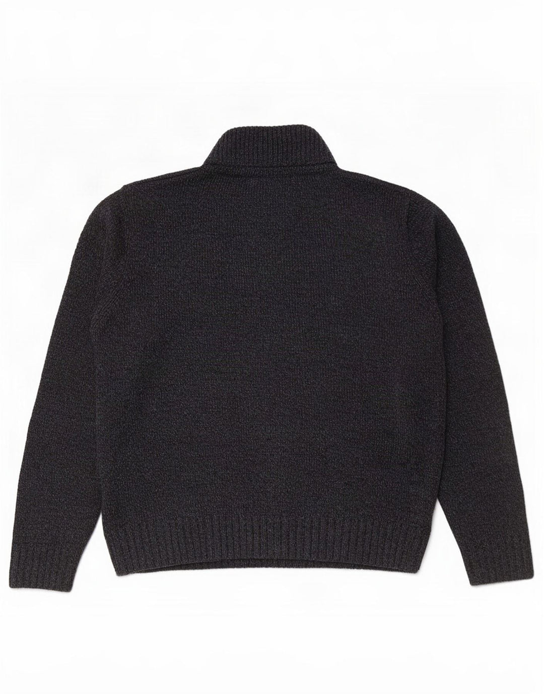 Suéter masculino Marks & Spencer com gola com botão, azul marinho médio manchado