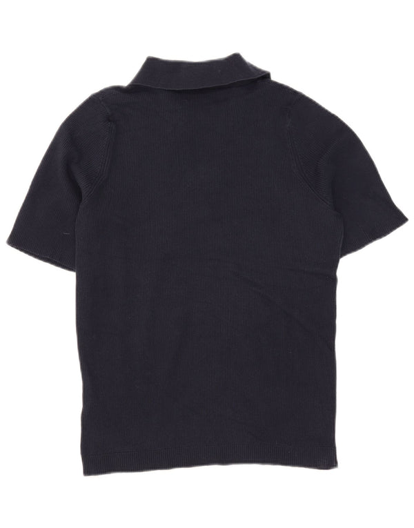 Camisa polo feminina Marks & Spencer Reino Unido 12 algodão azul marinho médio