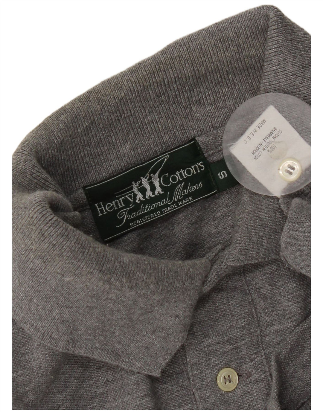 Camisa pólo masculina Henry Cottons pequena cinza algodão