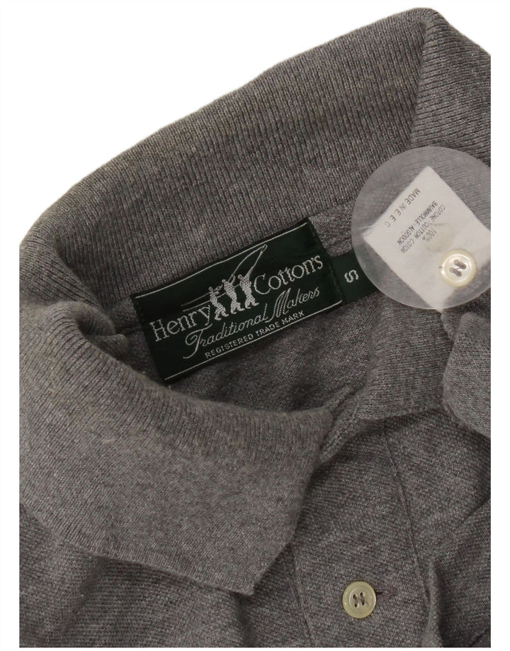 Camisa pólo masculina Henry Cottons pequena cinza algodão