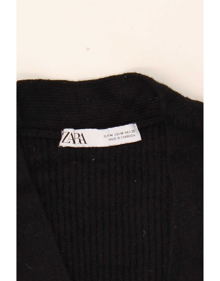 Zara Suéter Cardigan Oversized Feminino Reino Unido 14 Médio Preto