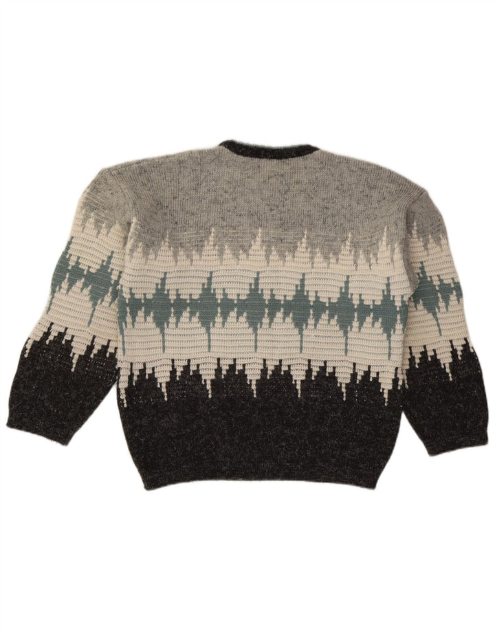 Suéter masculino Ciao com gola redonda e acrílico cinza médio