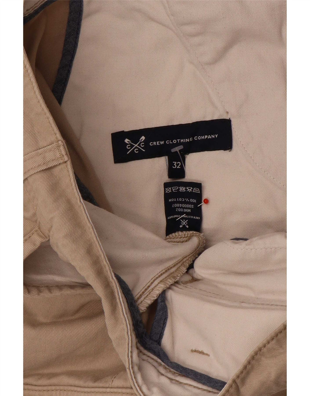 Crew Clothing Mens Cargo Shorts W32 Algodão Bege Médio