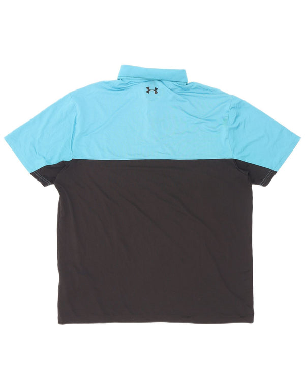 Under Armour Masculino Heat Gear Pólo XL Azul Colourblock Poliéster