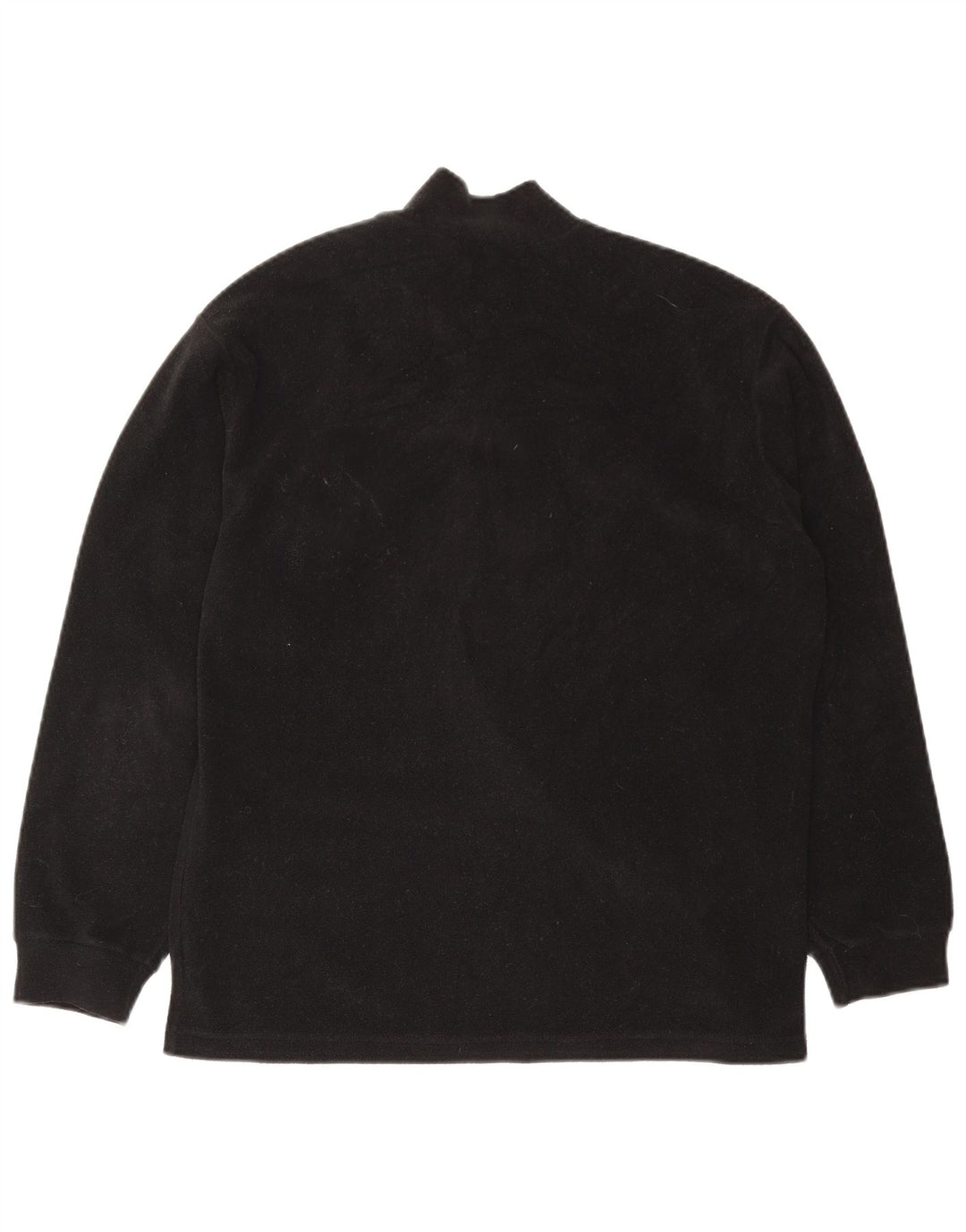 Fila Suéter masculino de lã com zíper e gola média preto