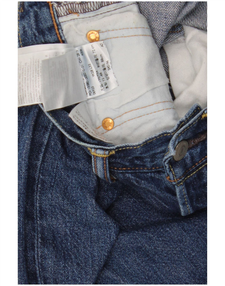 Jeans retos masculinos Levi's W28 L32 algodão azul marinho