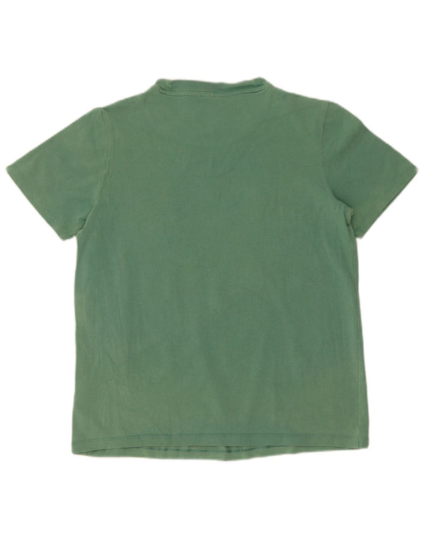 Adidas Womens Graphic T-Shirt Top UK 14 Médio Algodão Verde