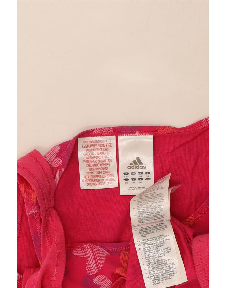 ADIDAS Meninas Graphic Vest Top 9-10 Anos Rosa Algodão