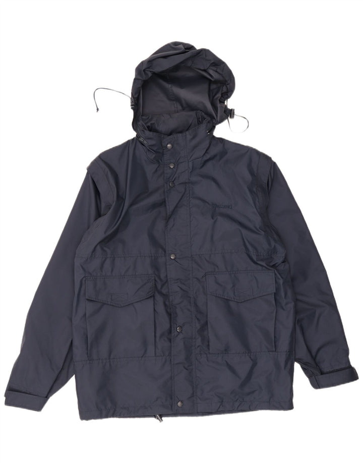 Jaqueta de chuva masculina Spalding com capuz UK 38 poliamida azul marinho médio