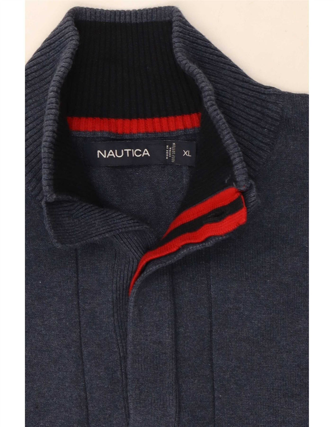 Suéter masculino Nautica com gola redonda e algodão azul marinho XL