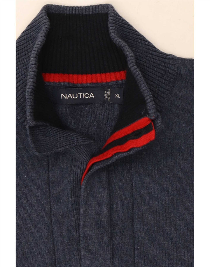 Suéter masculino Nautica com gola redonda e algodão azul marinho XL