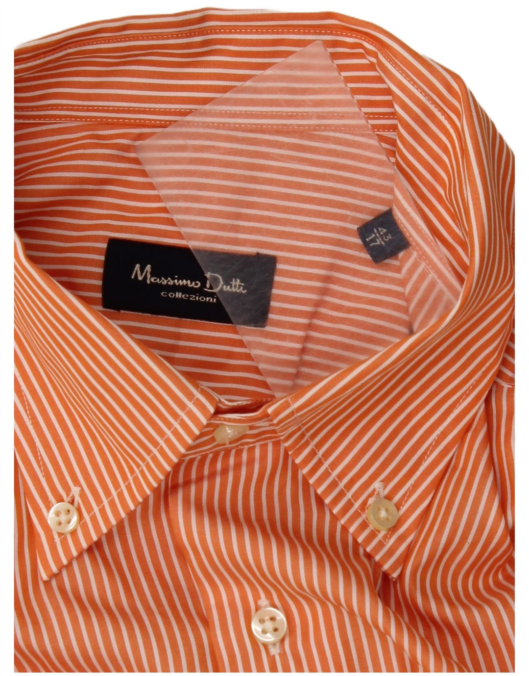Camisa masculina MASSIMO DUTTI tamanho 43 17 XL listra laranja