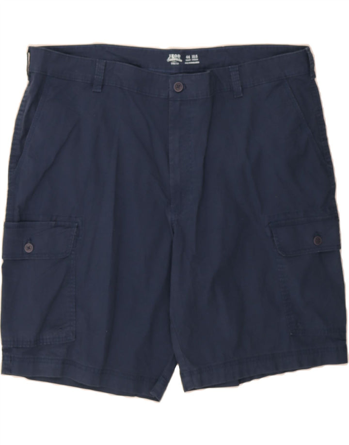 IZOD Mens Salt Water Cargo Shorts W44 2XL Navy Blue Cotton Vintage Izod and Second-Hand Izod from Messina Hembry 