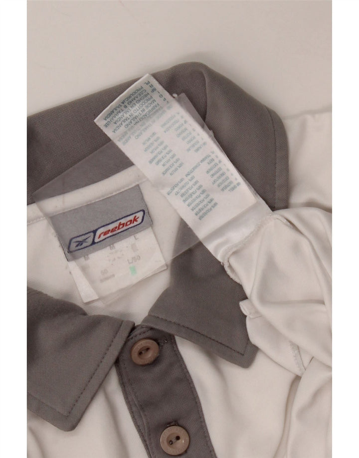 Camisa polo masculina REEBOK médio branco colorblock poliéster