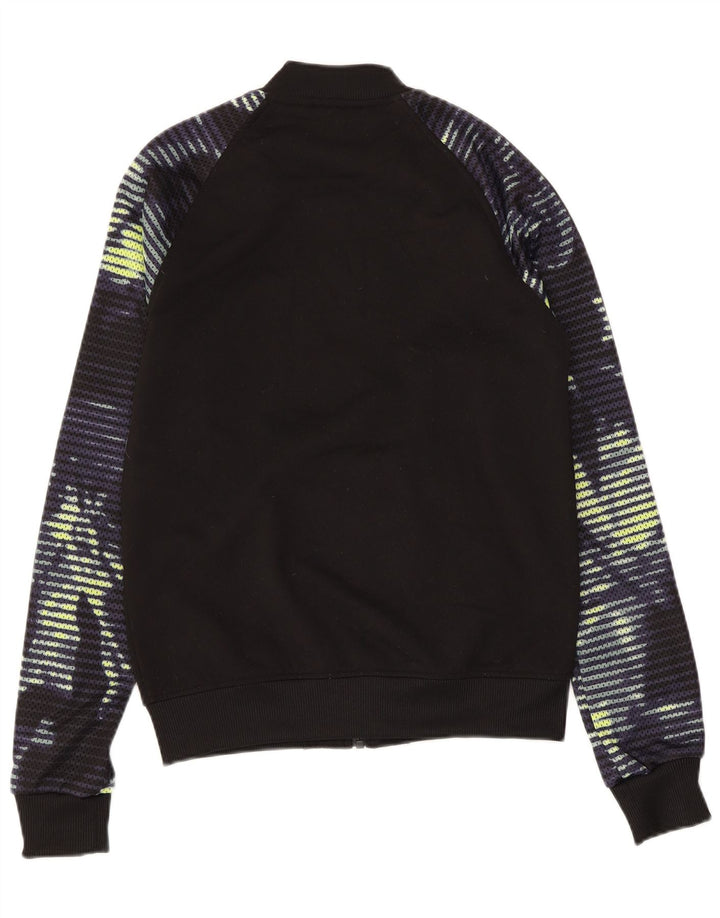 ADIDAS Womens Abstract Pattern Tracksuit Top Jacket UK 4/6 XS Preto