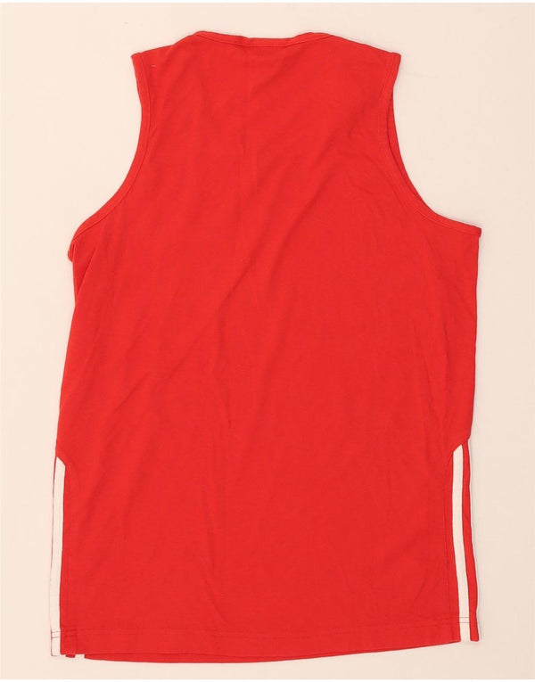 Adidas Mens Vest Top UK 36/38 Pequeno Algodão Vermelho