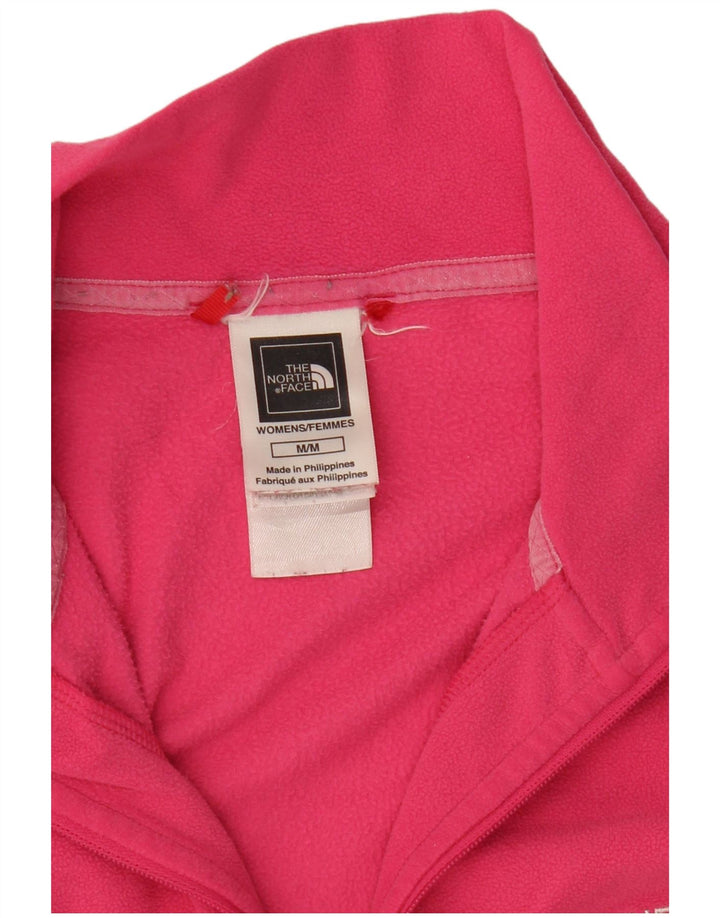 Suéter de lã feminino The North Face com zíper e gola UK 12 poliéster rosa médio