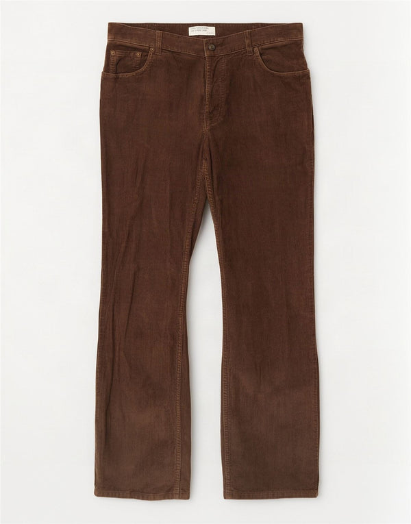 Calça masculina de veludo cotelê Benetton W32 L33 algodão marrom
