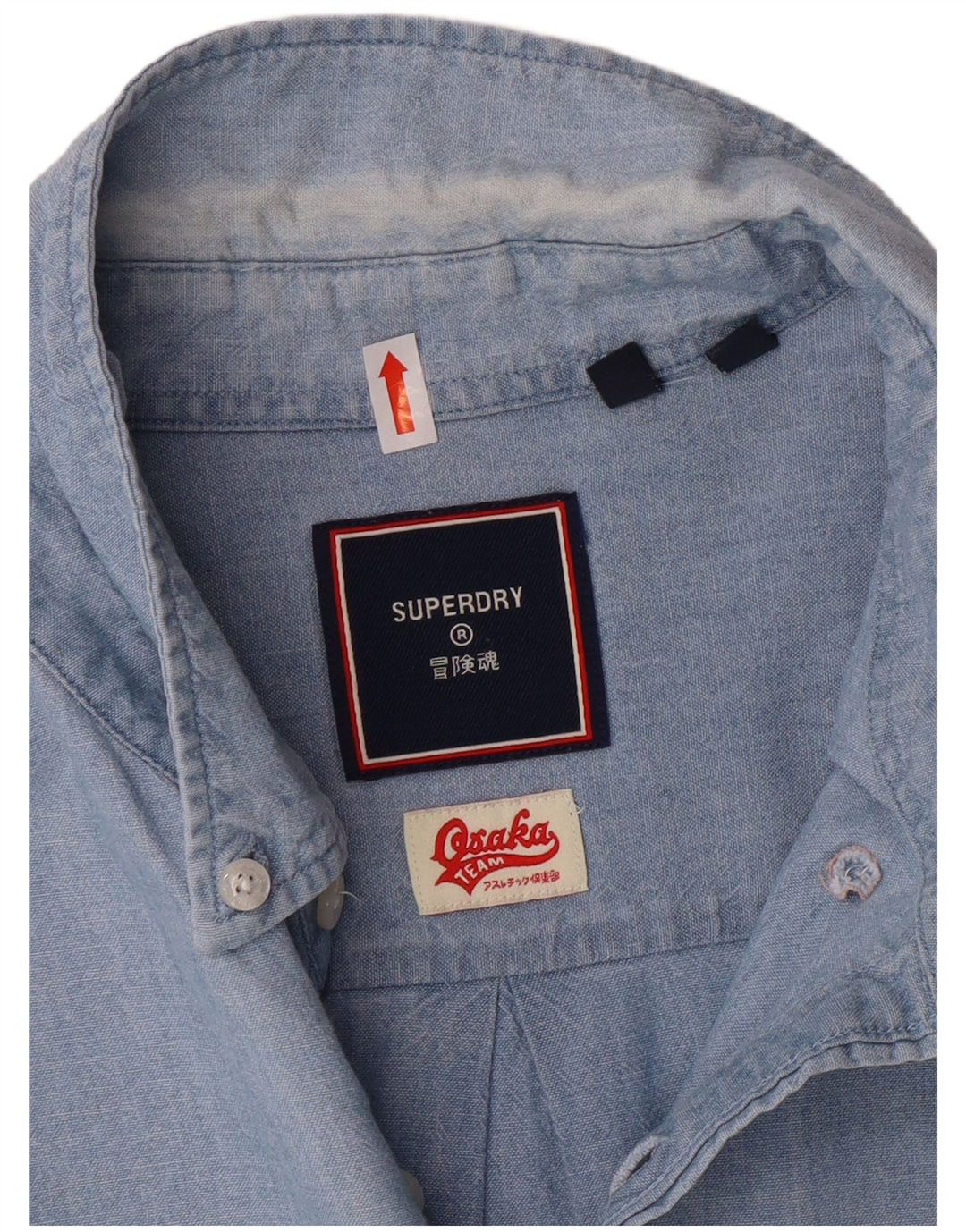 Camisa masculina Superdry XL azul algodão