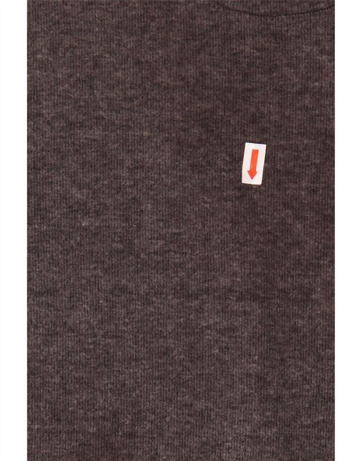 Zara Vestido feminino manga 3/4 Reino Unido 16 grande poliéster marrom