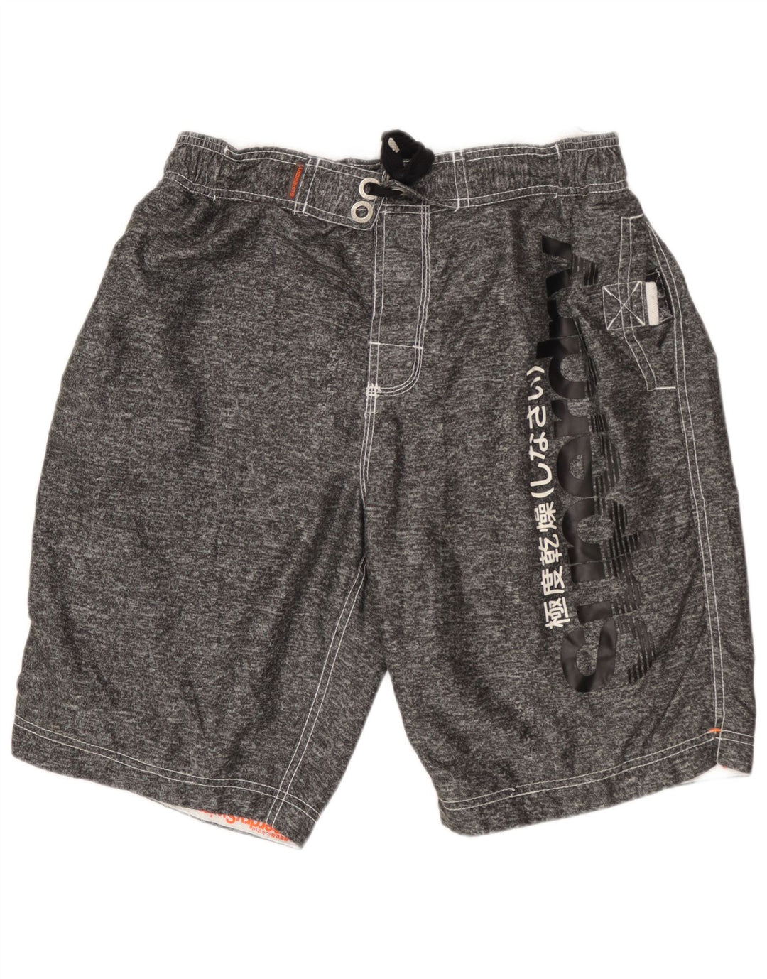 Shorts de natação masculino Superdry Graphic XL poliéster manchado cinza