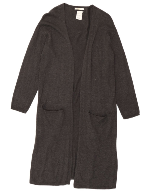 Zara Suéter Cardigan Longline Feminino 9-10 Anos Viscose Cinza