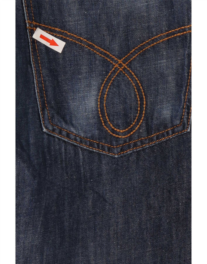 Calça jeans reta feminina Calvin Klein W32 L35 algodão azul marinho