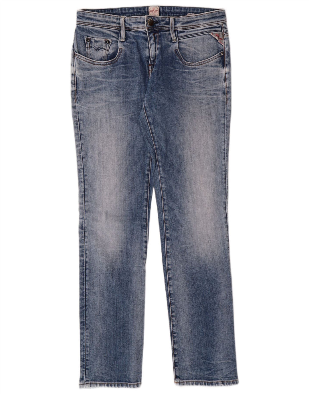Replay Jeans Slim Feminino W27 L30 Azul Algodão