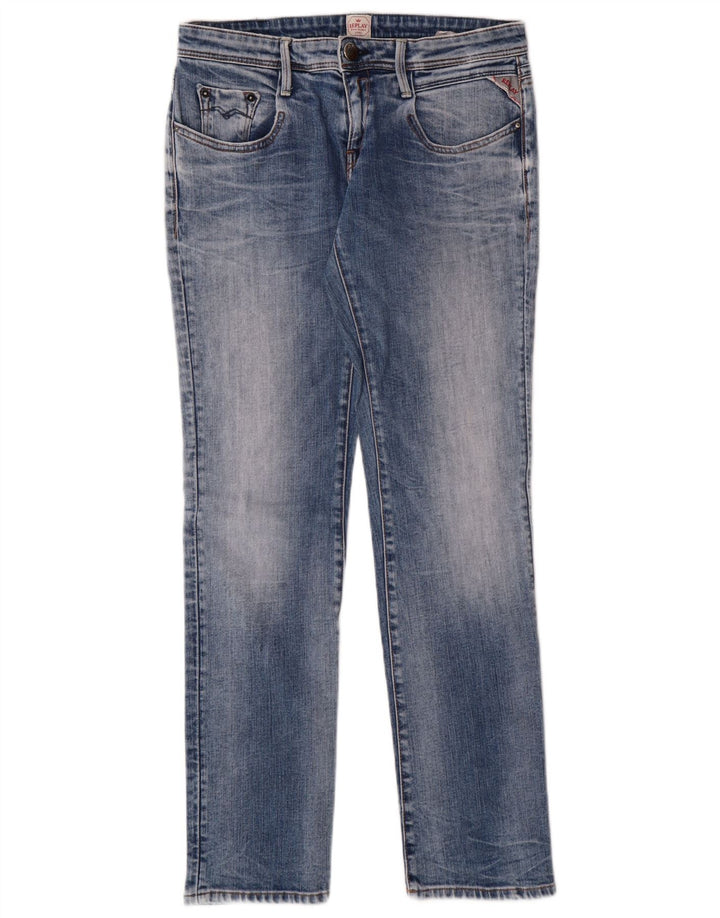 Replay Jeans Slim Feminino W27 L30 Azul Algodão