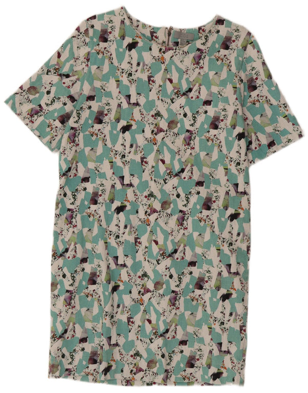 Cos Womens Regular Shift Dress EU 38 Médio Algodão Geométrico Multicolorido