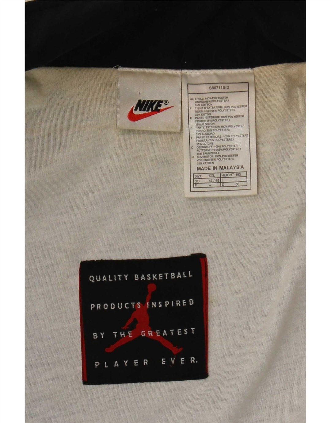 Jaqueta bomber masculina Nike UK 47/48 2XL preta colorblock poliéster